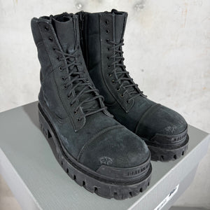Balenciaga Canvas Ditressed Strike Boots