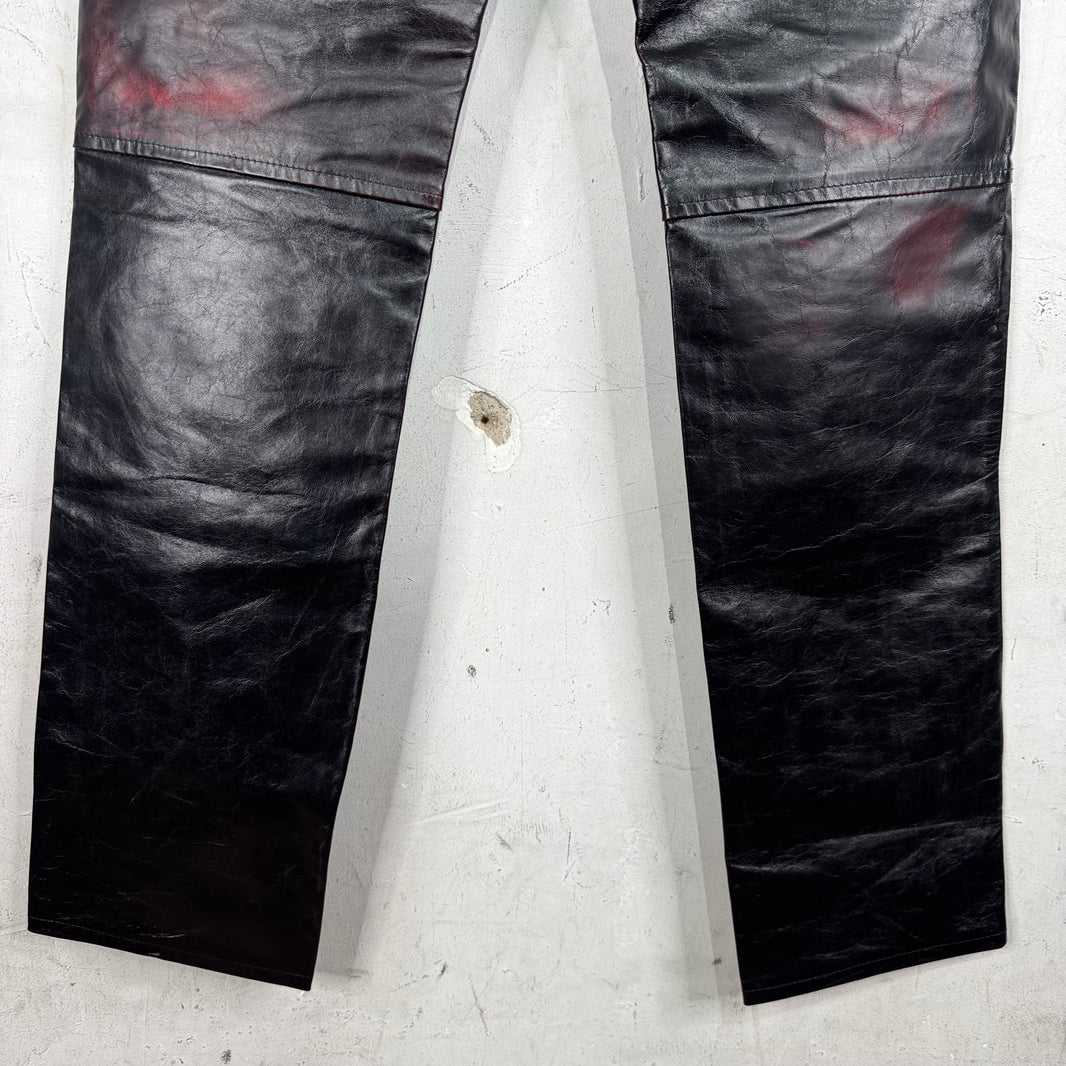 Martine Rose Leather Patina'd Distressed Pants