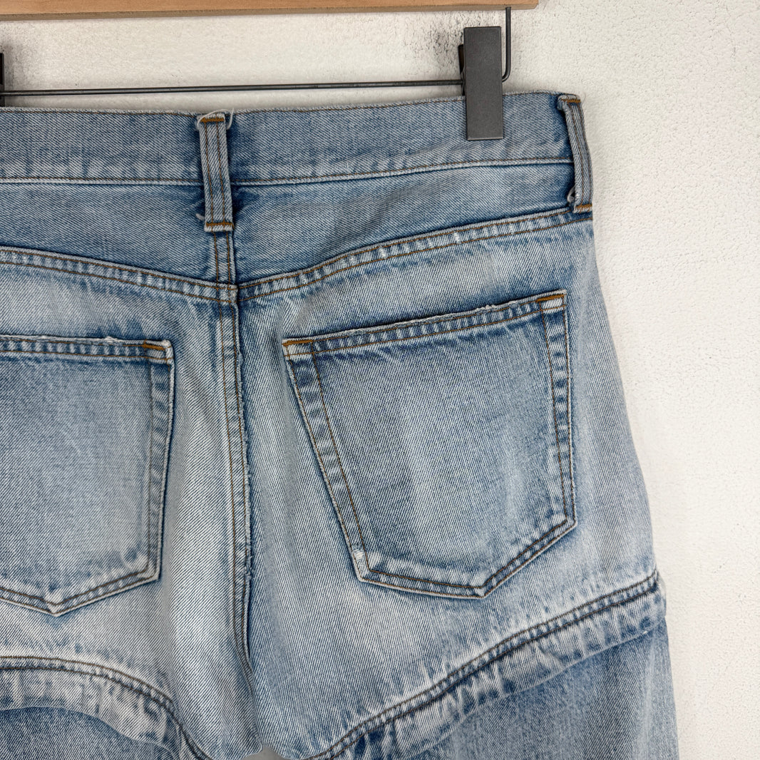 Balenciaga Triple Layer Convertible Denim Jeans