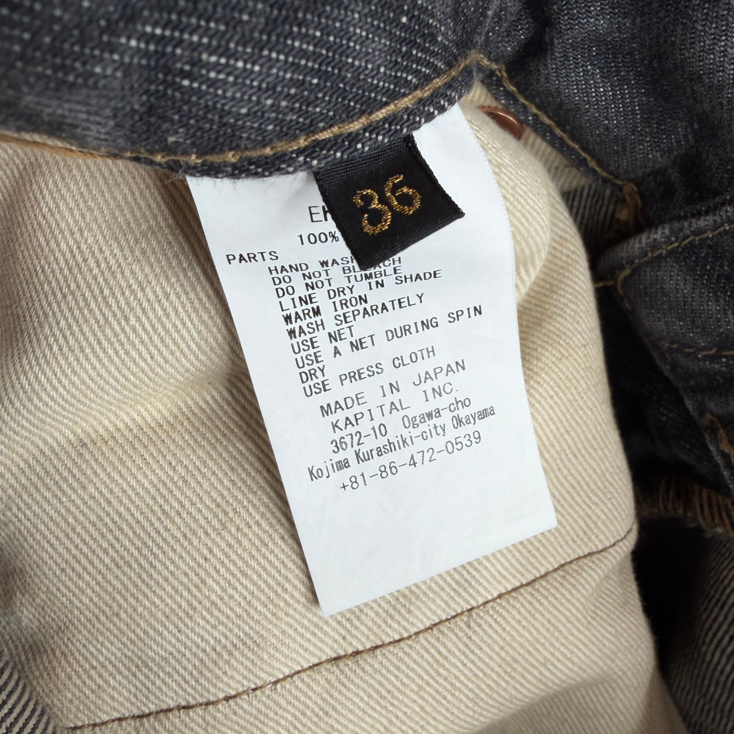 Kapital Black Bone Denim Shorts