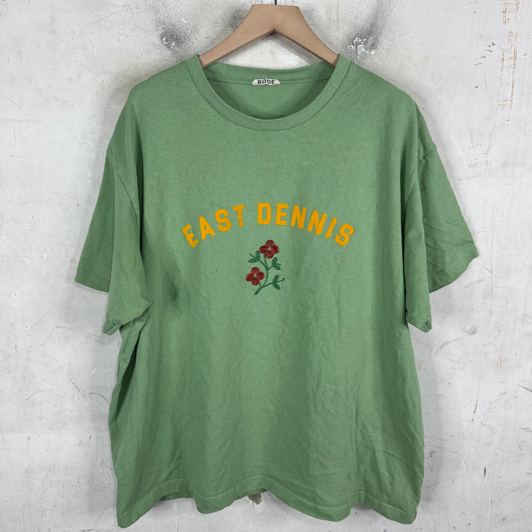 Bode Green East Dennis Flower T-Shirt