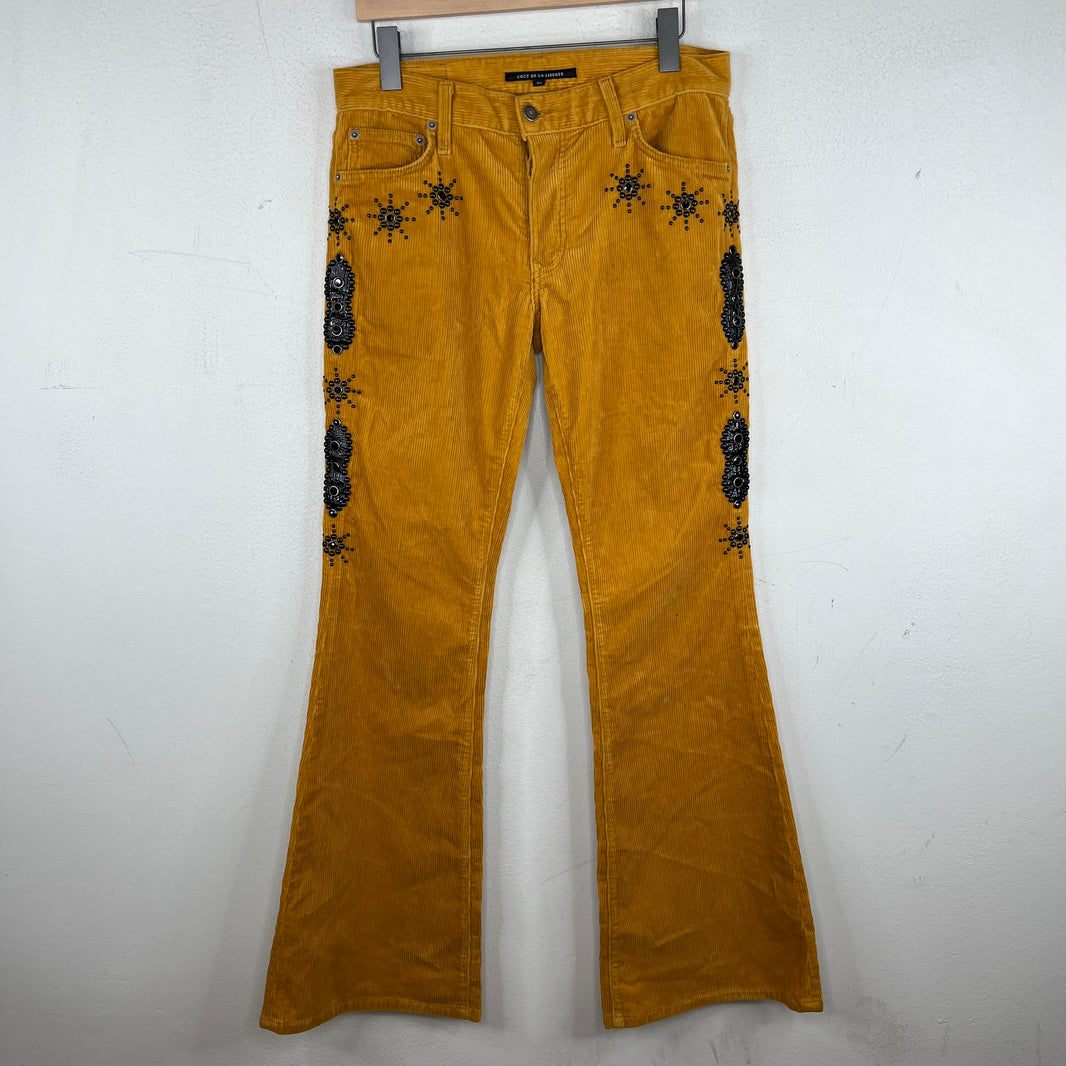 Cout De La Liberte Corduroy Jeweled Flare Pants