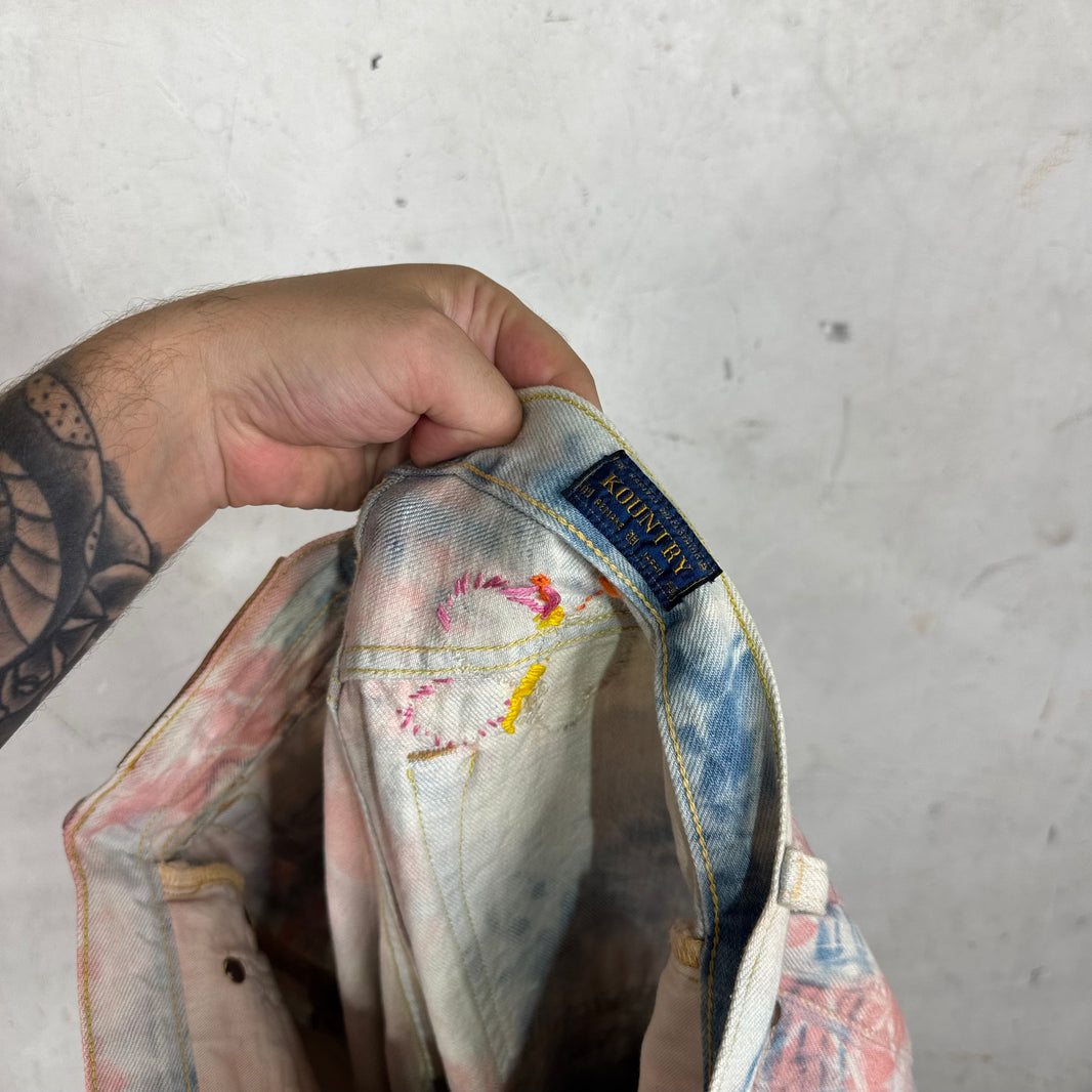 Kapital Tie Dye Patchwork Jeans
