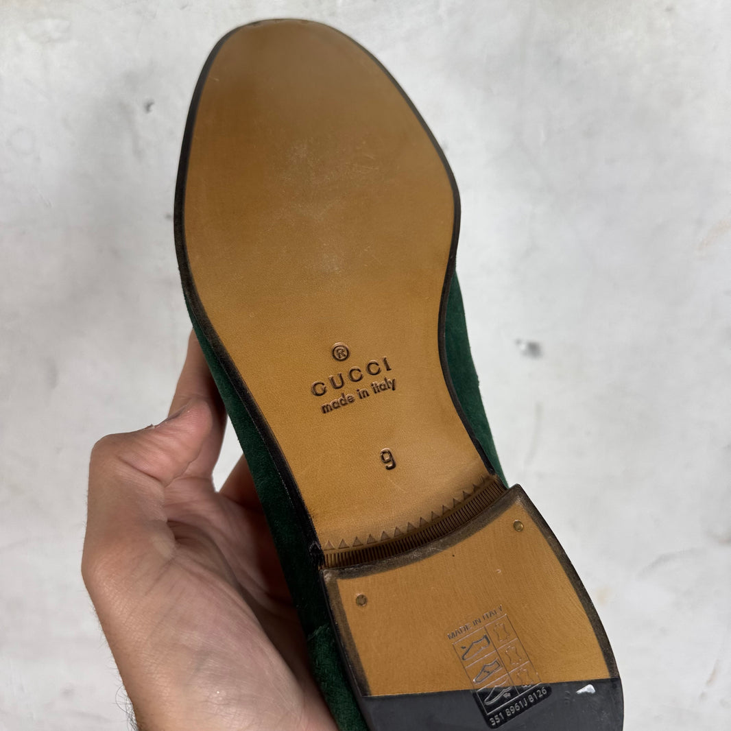 Gucci Green Horsebit Loafers