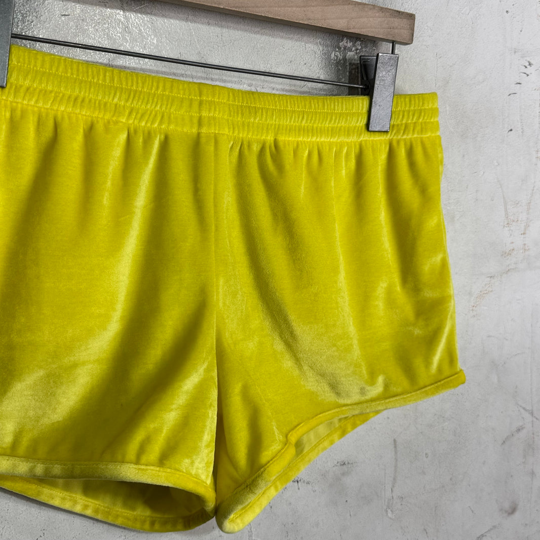 Balenciaga Yellow Velour Short Shorts
