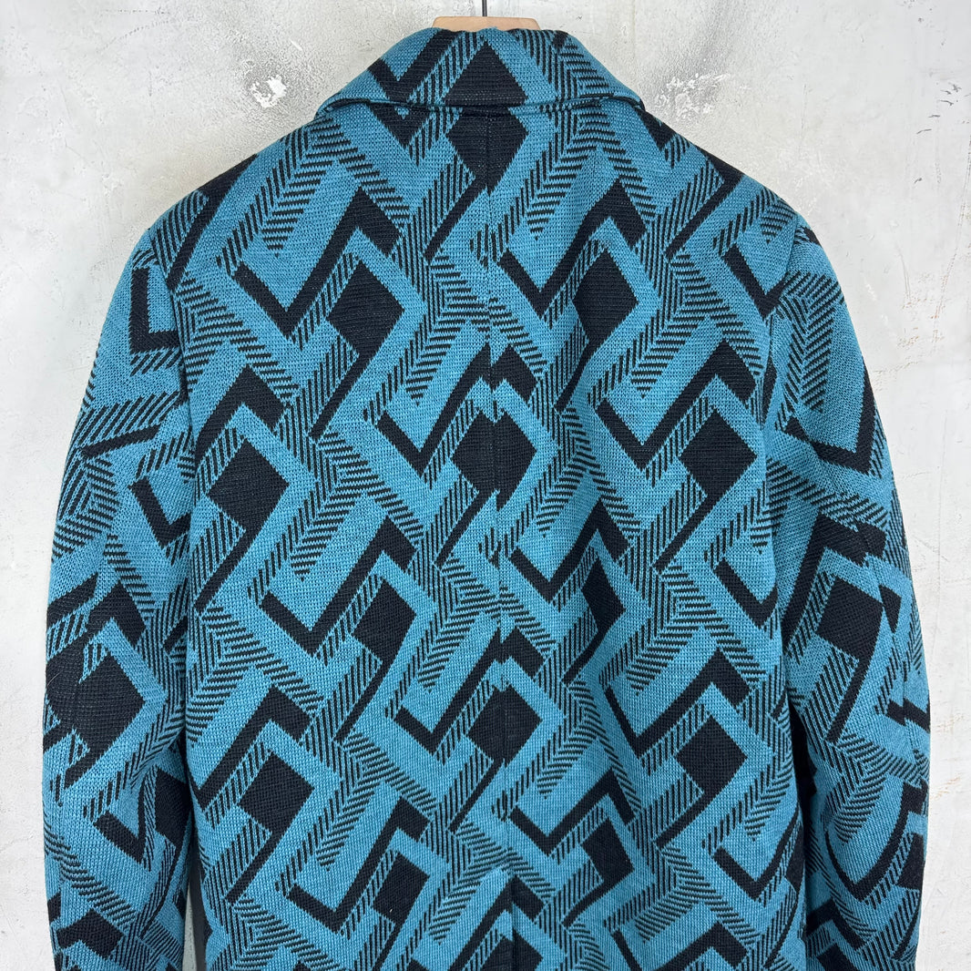 Prada Teal Patterened Trench Coat