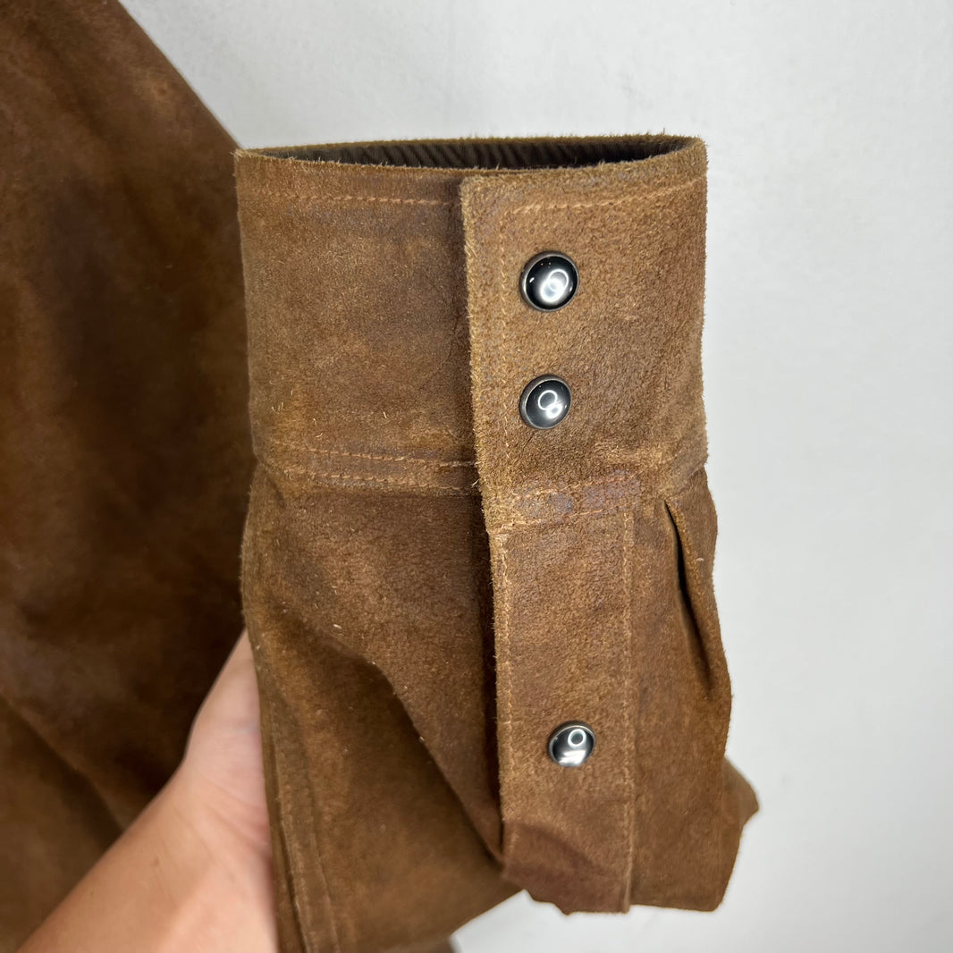 RRL Rough Out Suede Snap Button Overshirt