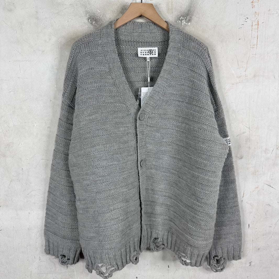 Margiela MM6 Grey Frayed Cardigan