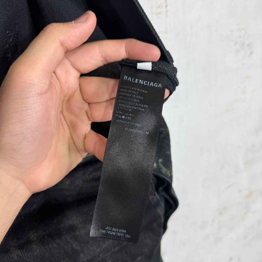 Balenciaga Mud Slashed Jeans