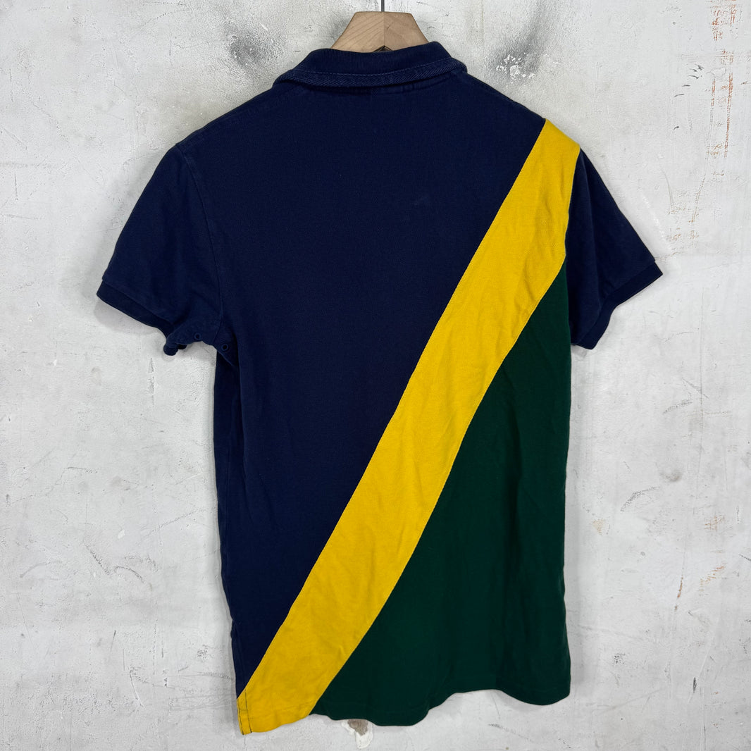 Ralph Lauren Navy/Yellow/Green Stripe Pony Polo