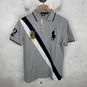 Ralph Lauren Grey Striped Crest Big Pony Polo