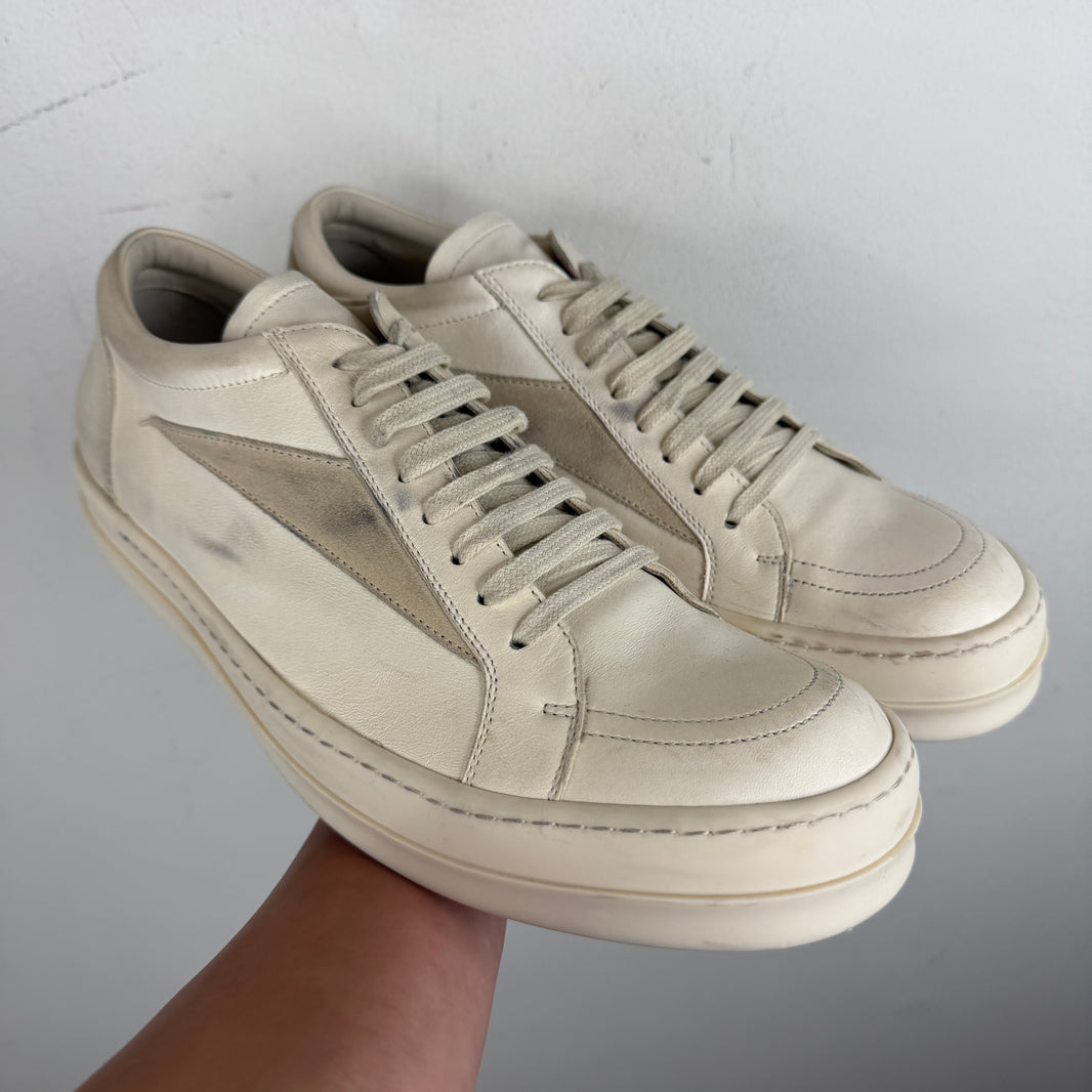Rick Owens White Leather Vans
