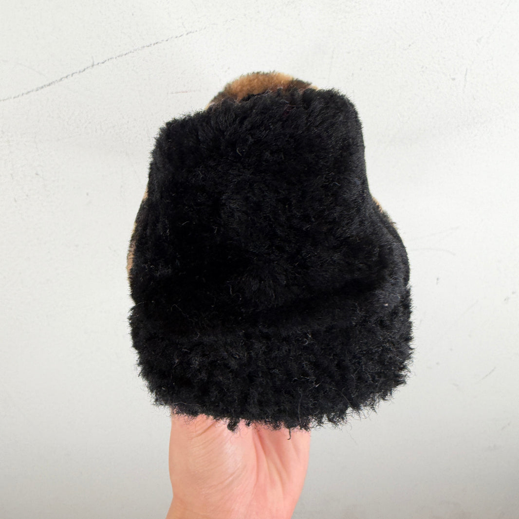 Fendi Zucca Shearling Slippers