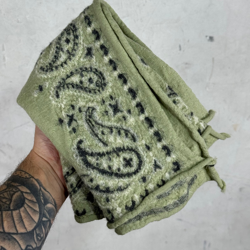 Kapital Green Paisley Wool Scarf