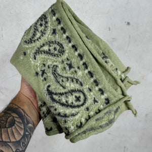 Kapital Green Paisley Wool Scarf