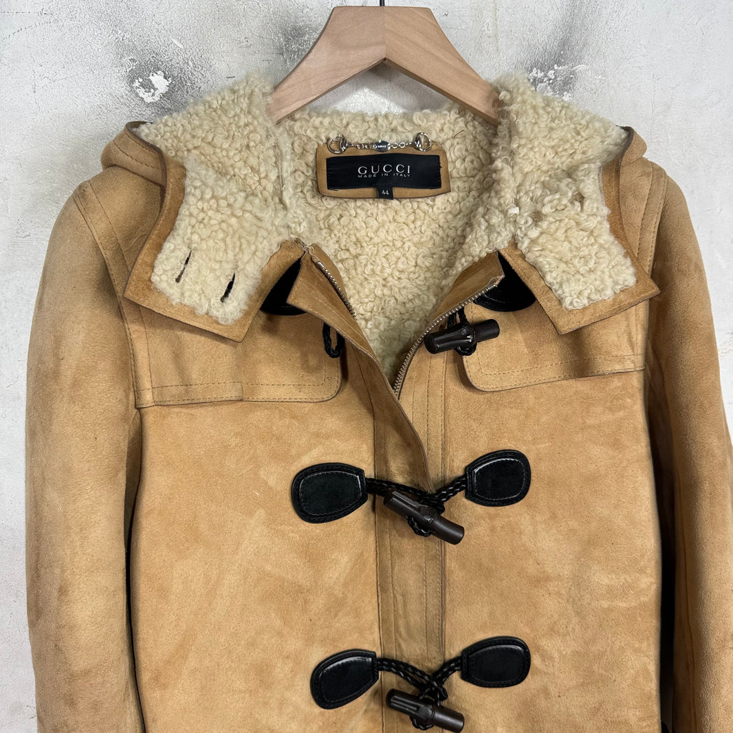 Gucci Shearling Hooded Duffle Coat