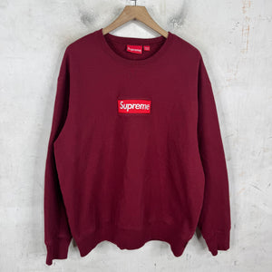 Supreme Maroon Box Logo Crewneck