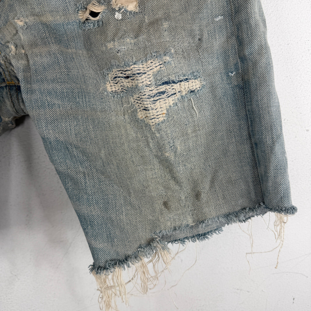 RRL Chopped Distressed Denim Shorts