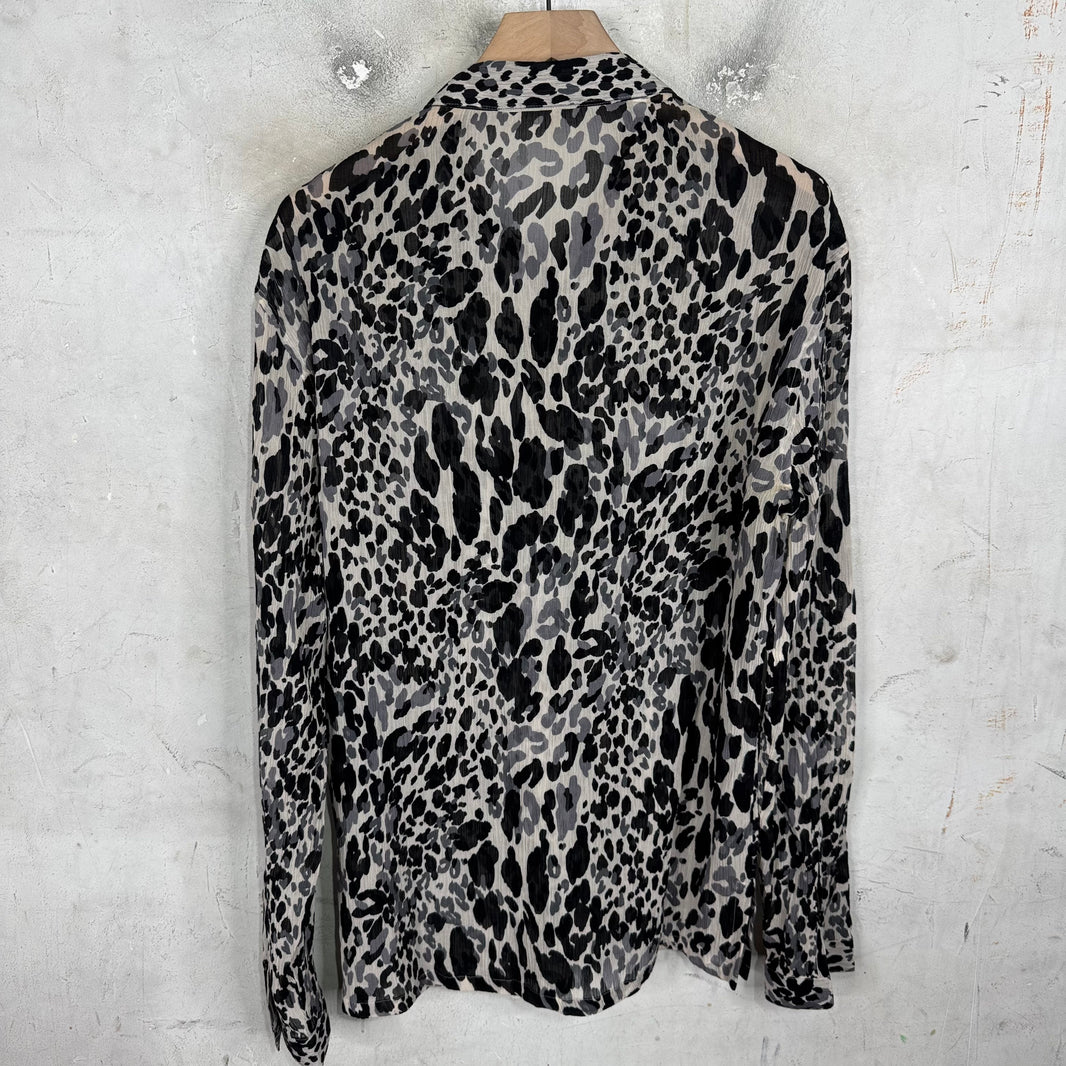 Saint Laurent Cow Silk Pleated Shirt