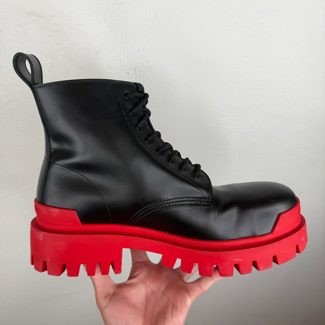 Balenciaga Red/Black Strike Boots