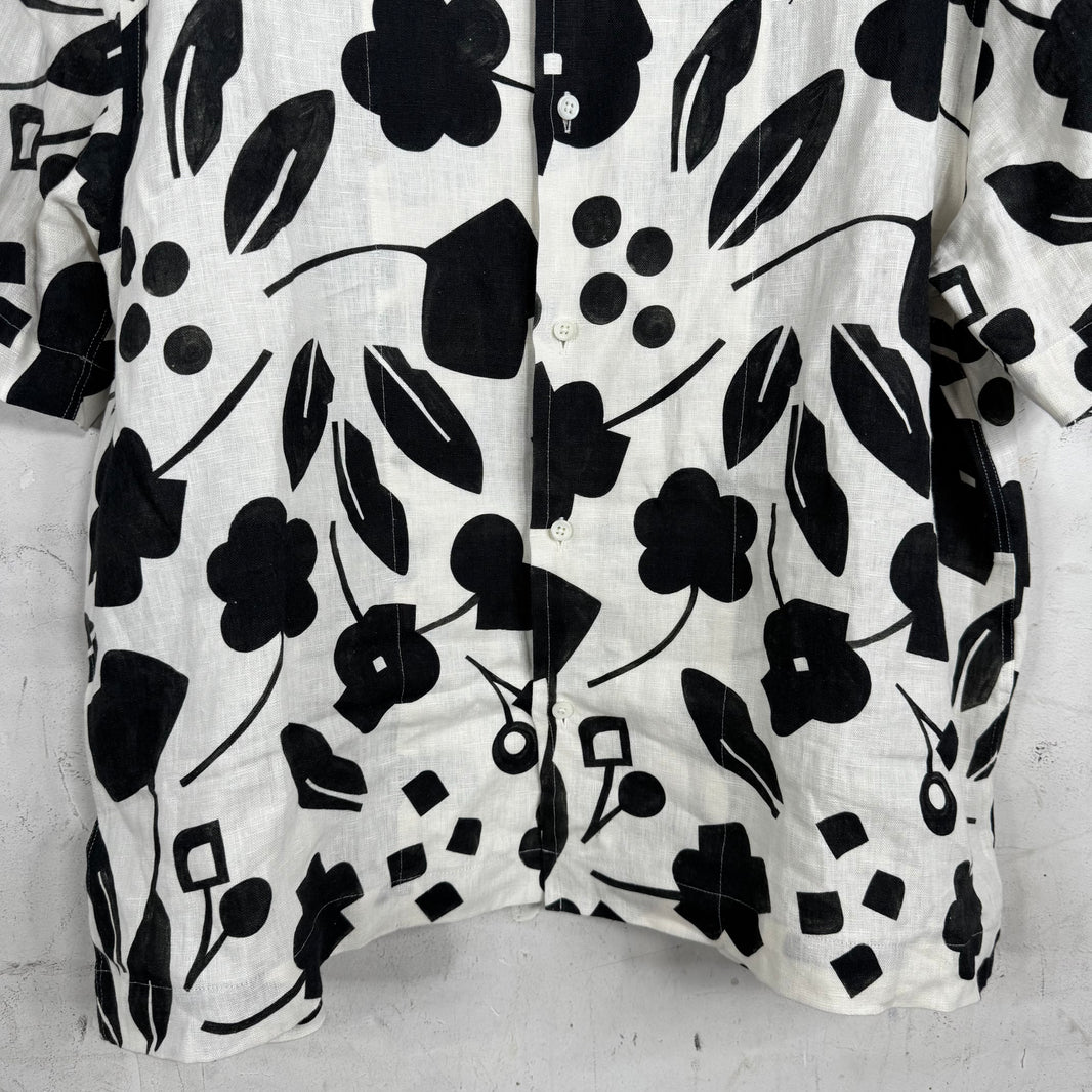 Jacquemus White Patterned Logo Canvas Shirt