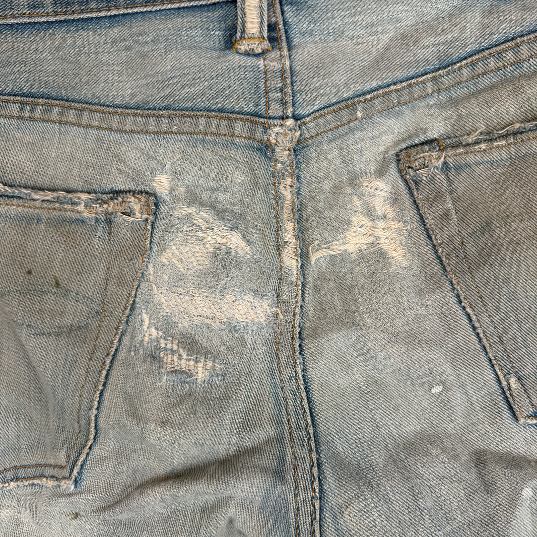 RRL Chopped Distressed Denim Shorts