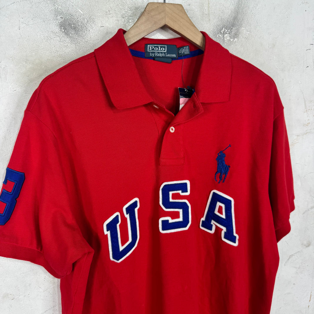 Ralph Lauren Red USA Arc Pony Polo