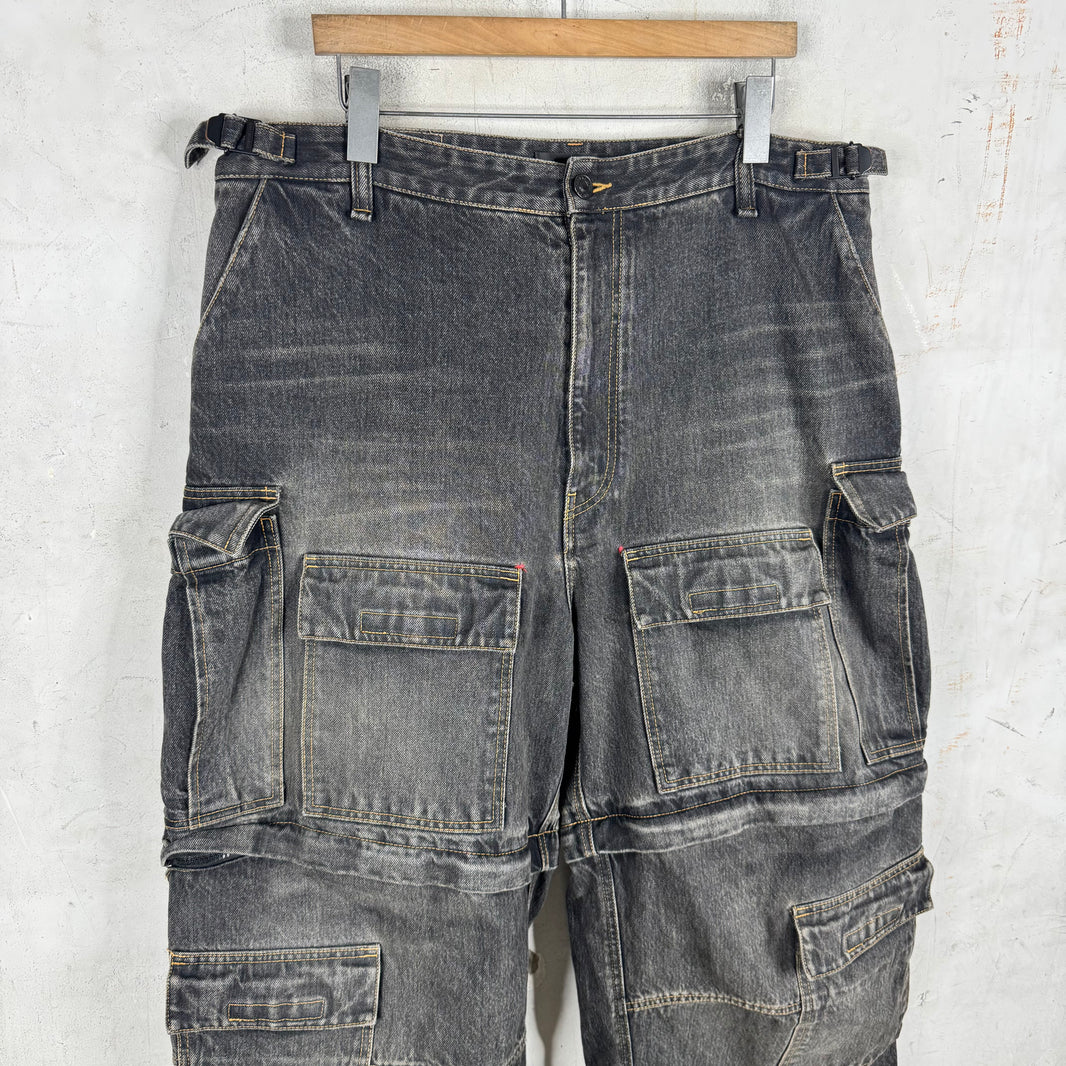 Balenciaga Black Convertible Cargo Jeans