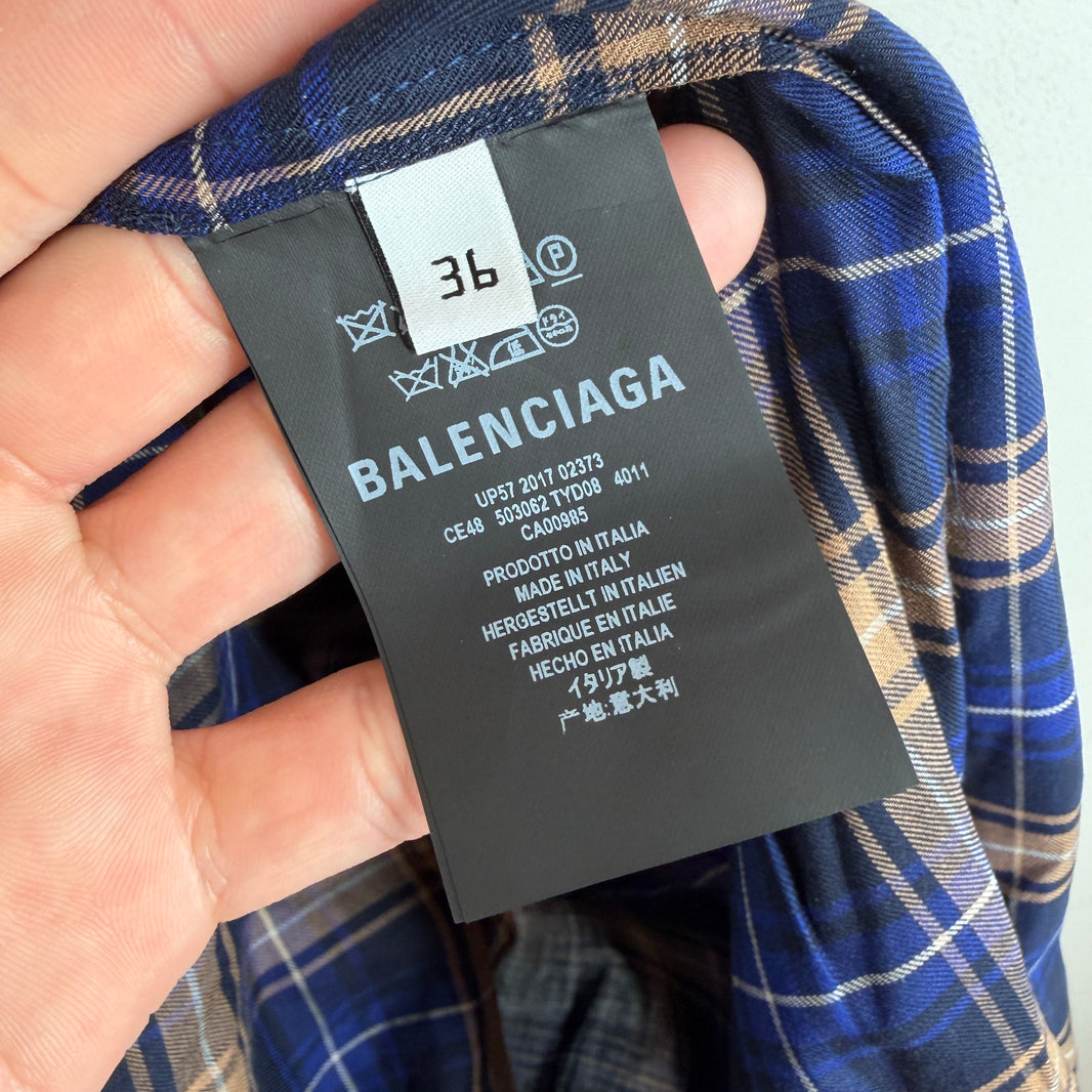 Balenciaga Medallion Asymmetrical Flannel