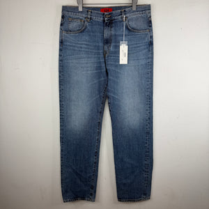 424 Washed Blue Loose 5 Pocket Jeans