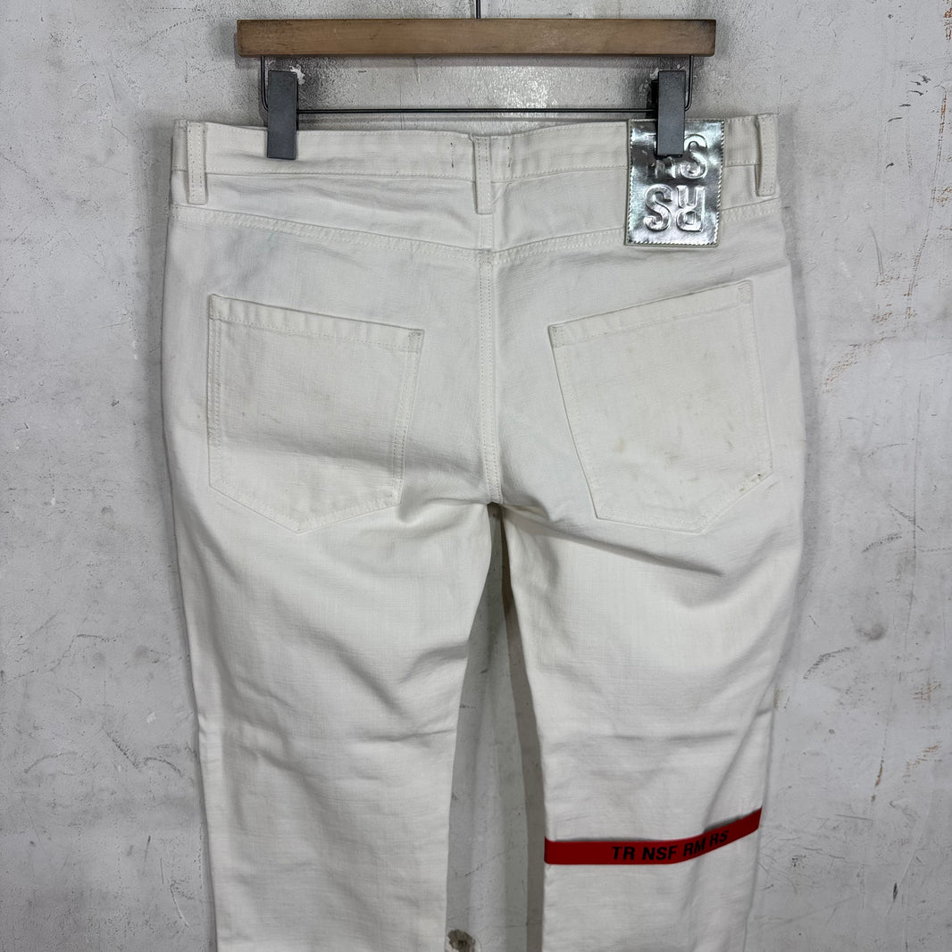 Raf Simons White TRNSFRM Strap Jeans