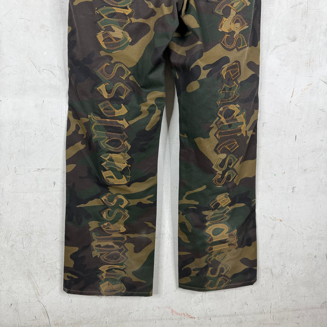 Endless Denim Camo Flared Pants