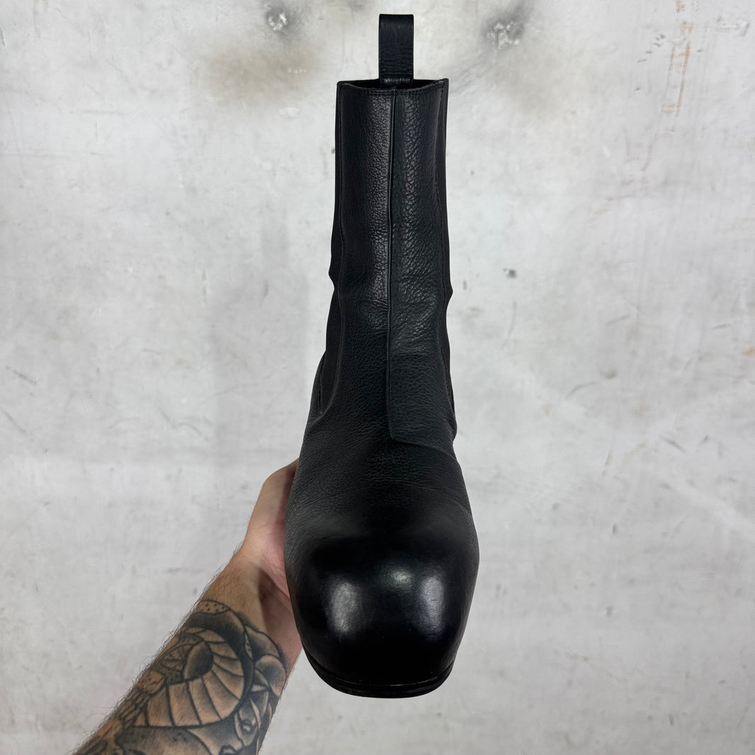 Rick Owens Black Leather Ballast Boots