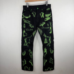 Endless Denim Black/Green Distressed Jeans