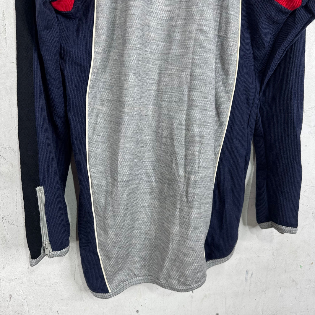 CDG Shirt Grey/Navy Mesh Paneled Track Jacket