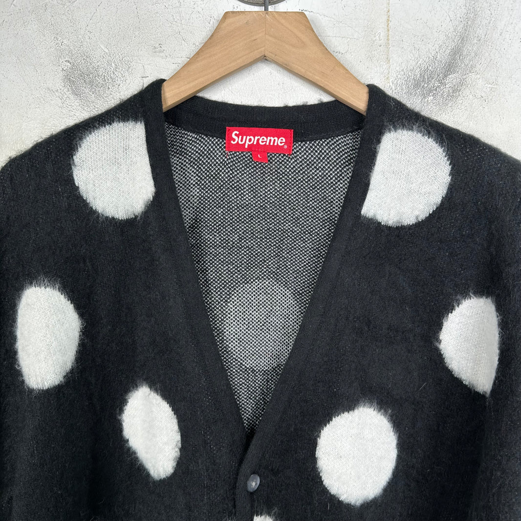 Supreme Brushed Polka Dot Cardigan
