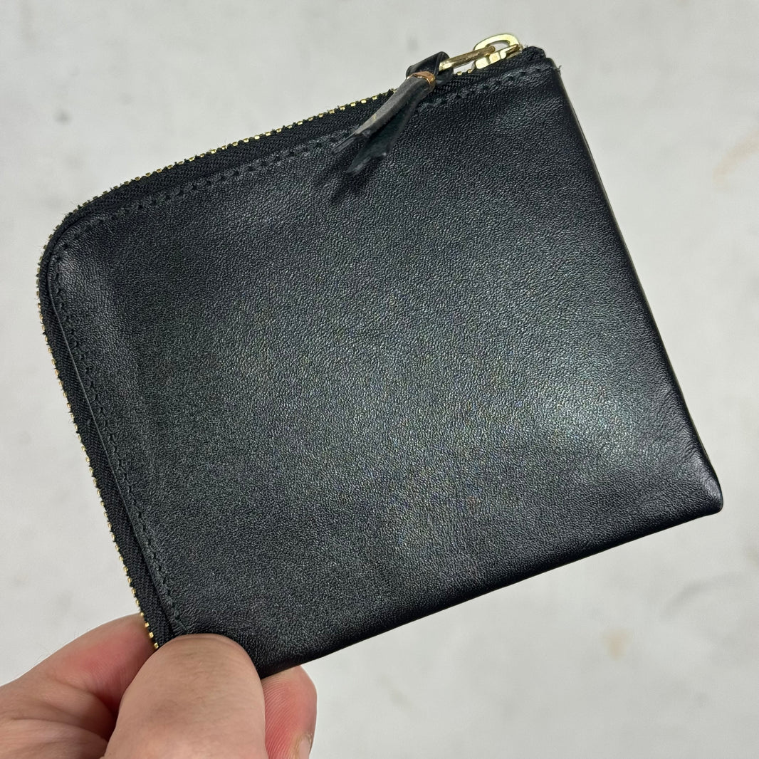 CDG Black Leather Zip Wallet