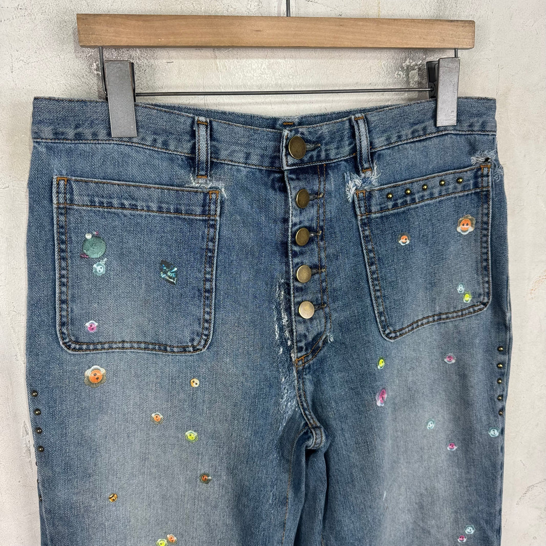 Acne Studios Floragatan Sticker Flared Jeans