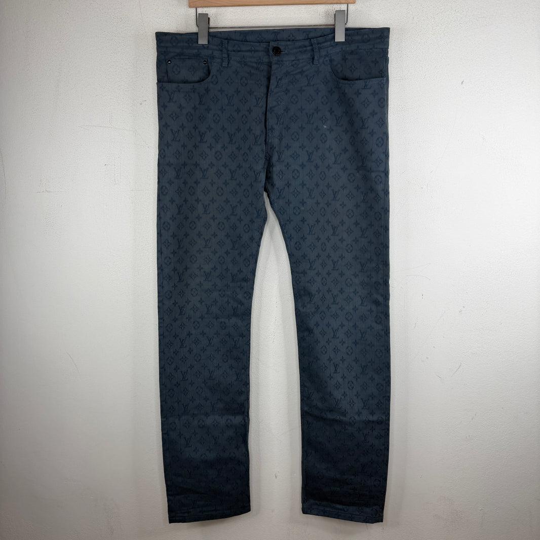 Louis Vuitton Slim Blue Monogram Jeans