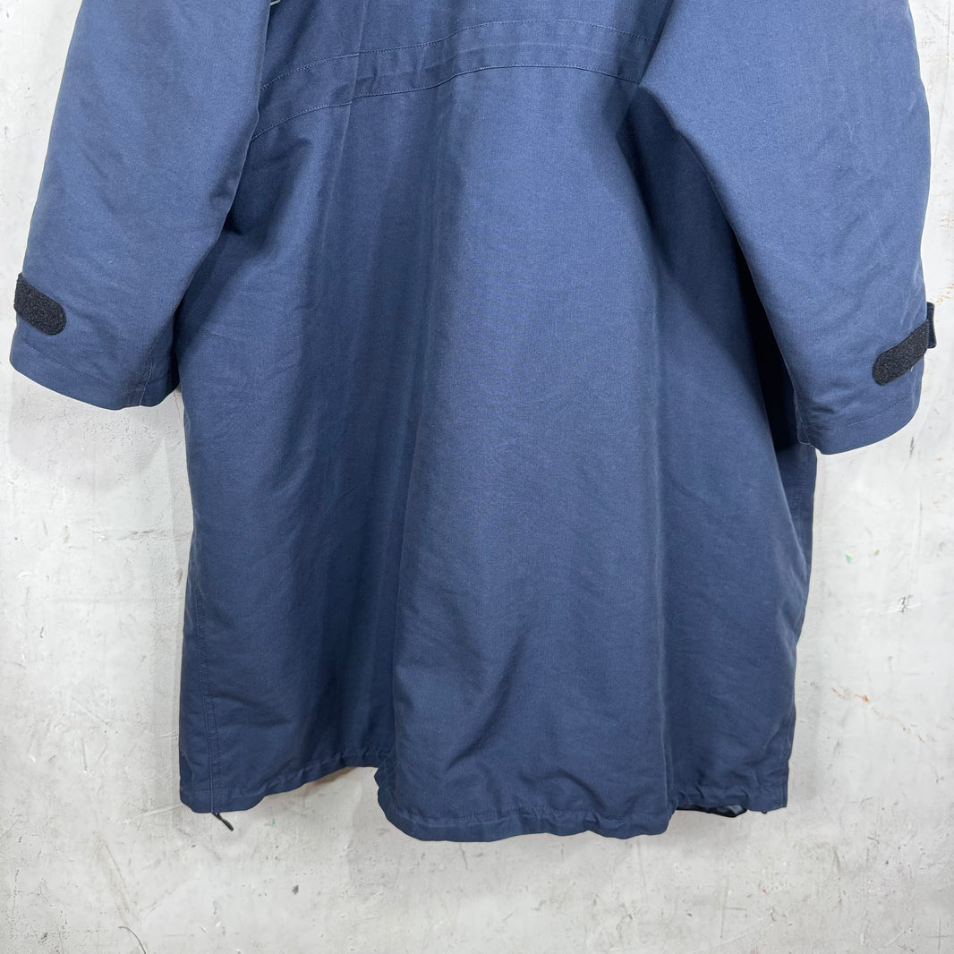 Balenciaga Navy Long Swing Parka Jacket