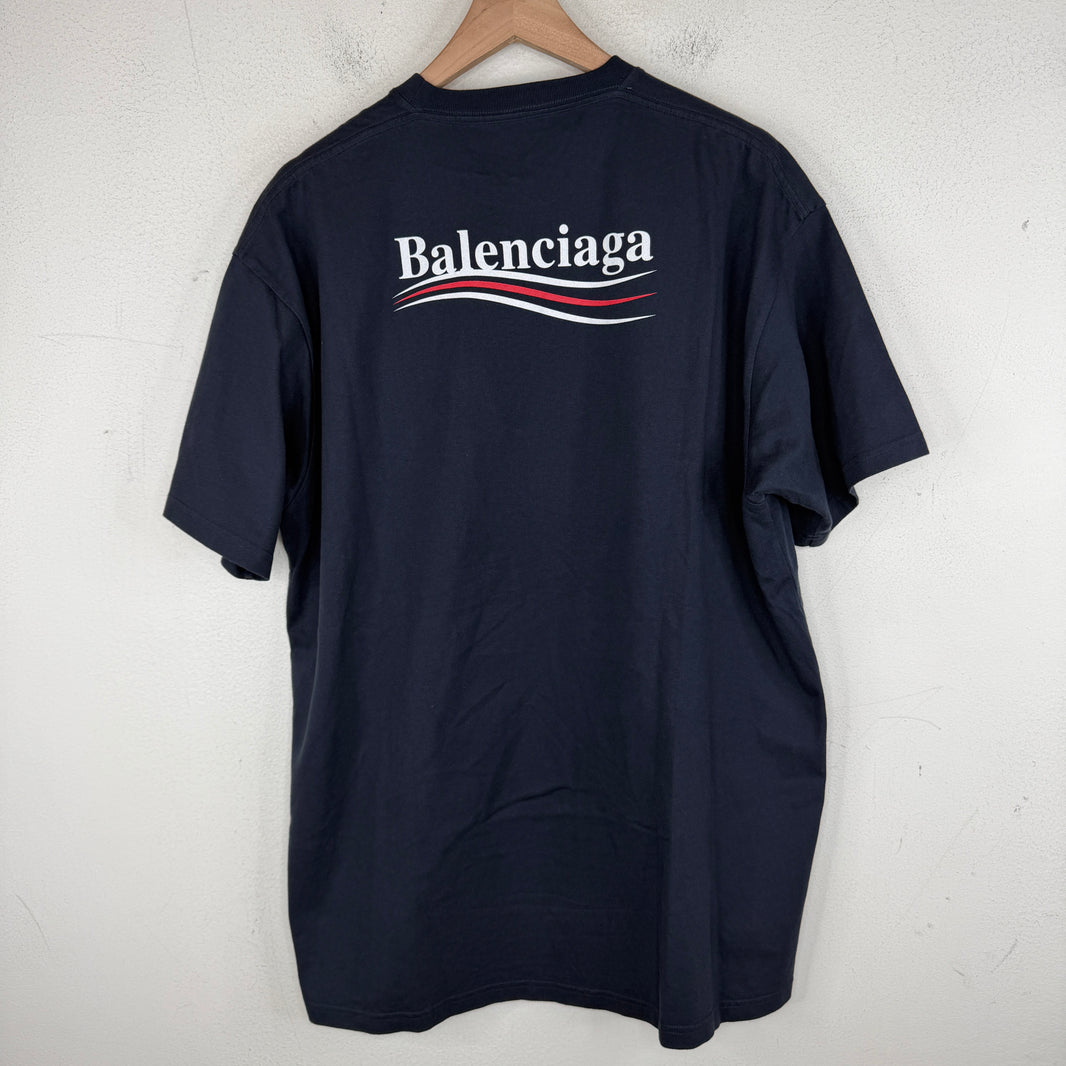 Balenciaga Navy Campaign T-Shirt
