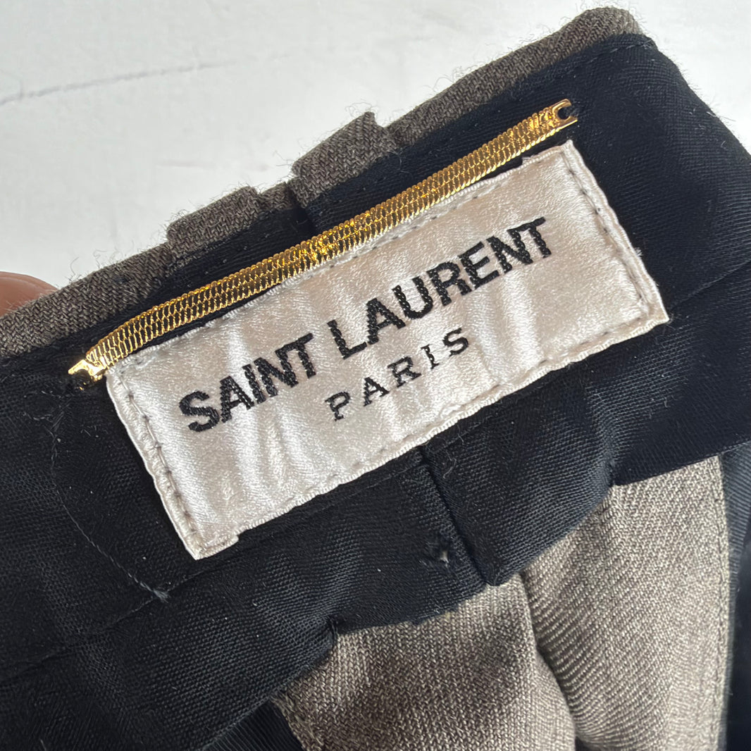 Saint Laurent Gray Pleated Trousers