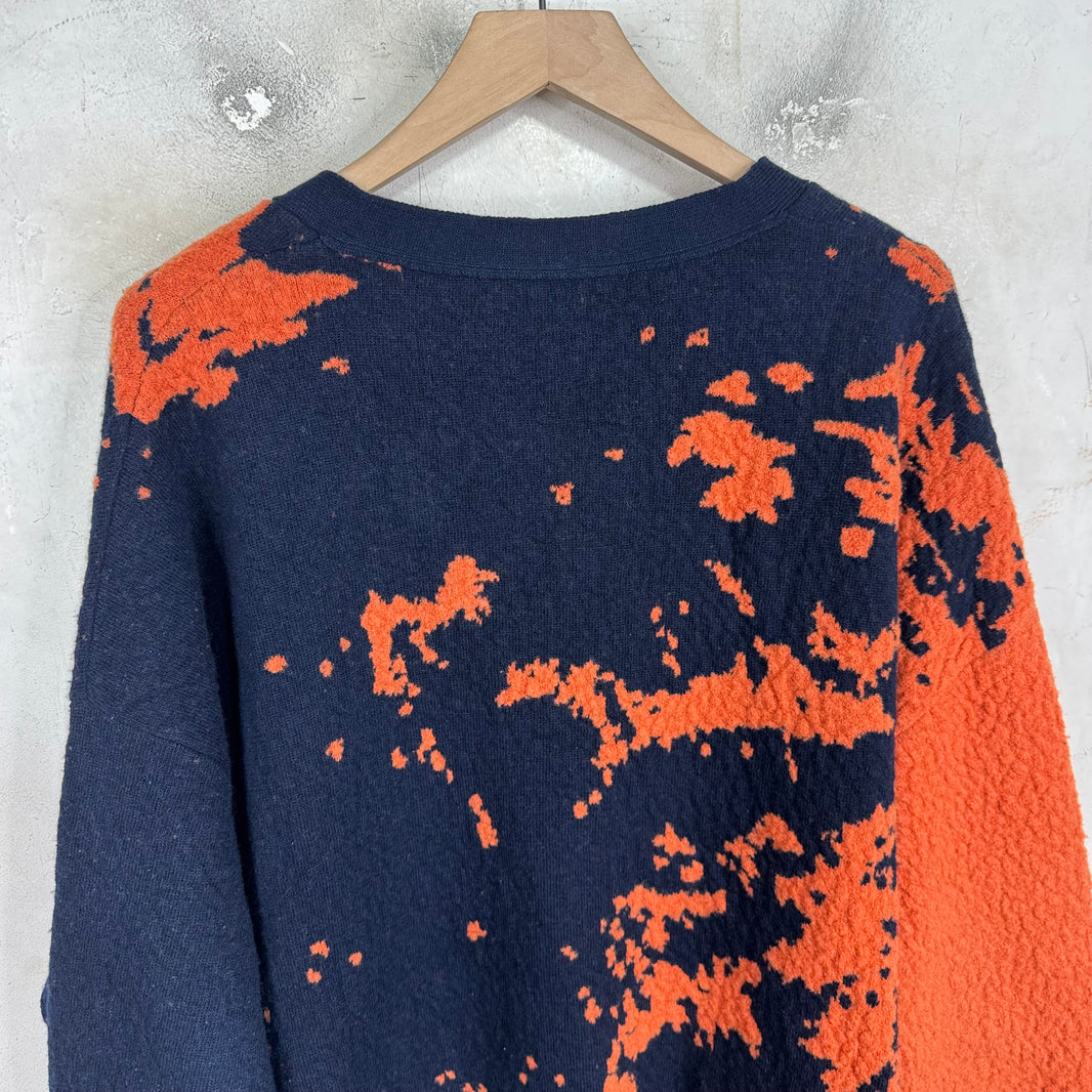 Loewe Wool Blend Orange Splatter Cardigan