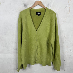 Stussy Green Shaggy Cardigan