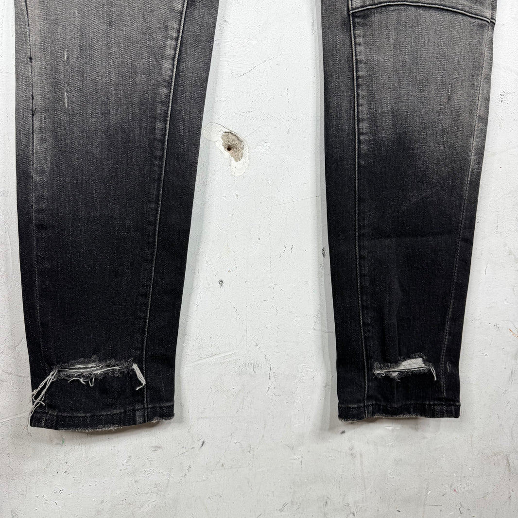 Balmain Altered Distressed Biker Jeans