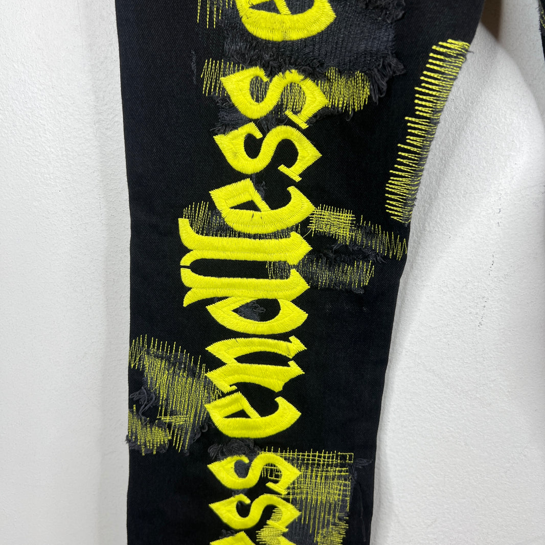 Endless Denim Yellow Logo Denim Jeans