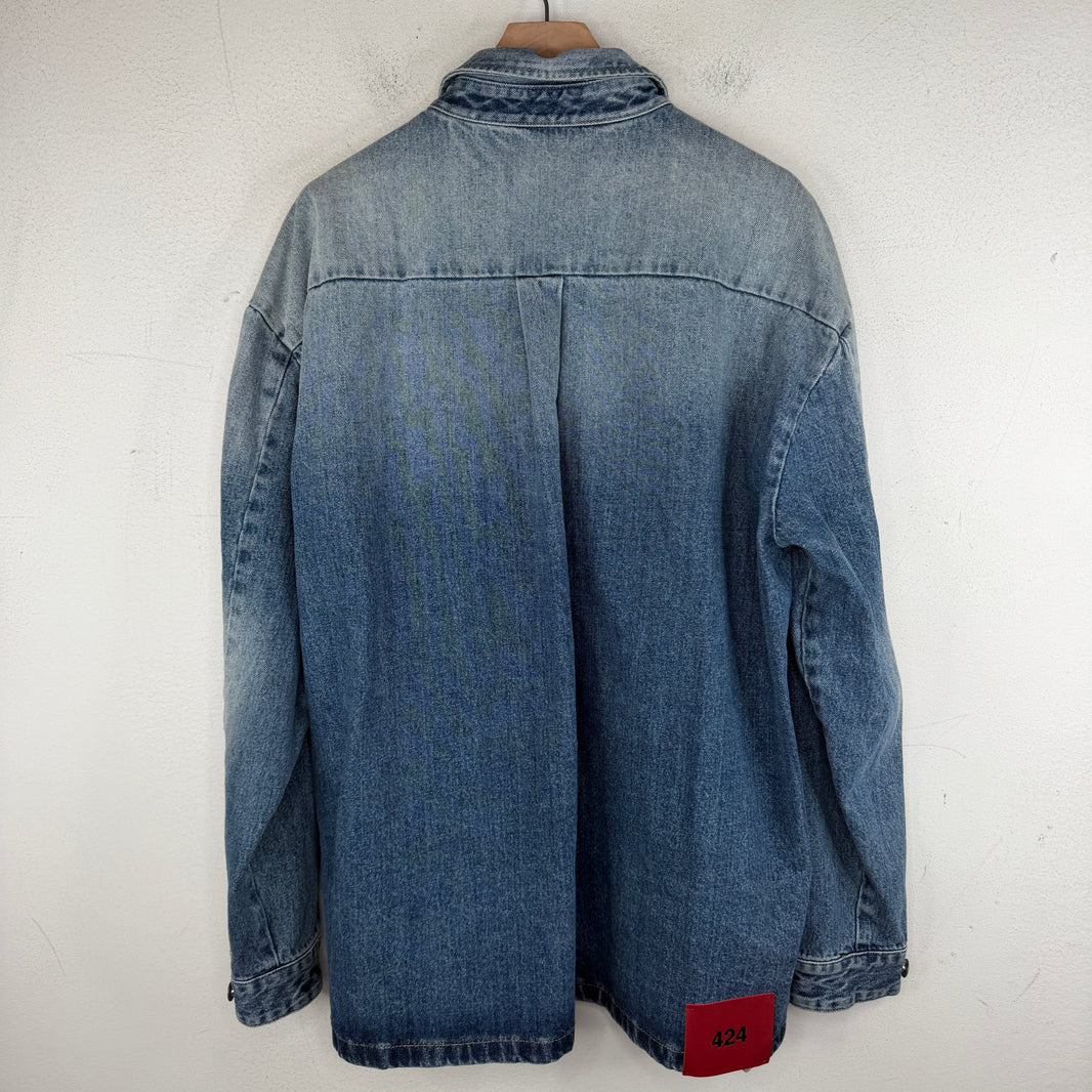 424 Camicia Uomo Denim Button Up Shirt