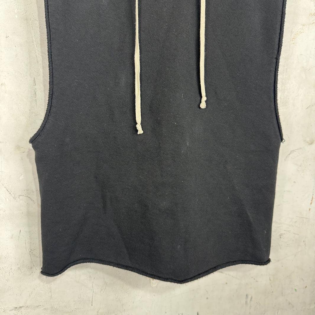 Rick Owens Black Sleeveless Hoodie
