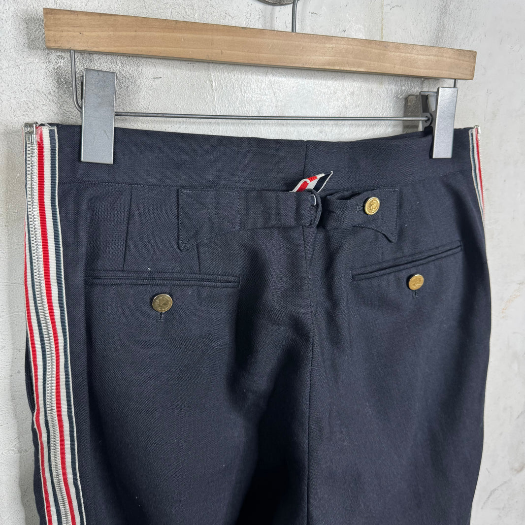 Thom Browne Sample Navy Zip Trousers