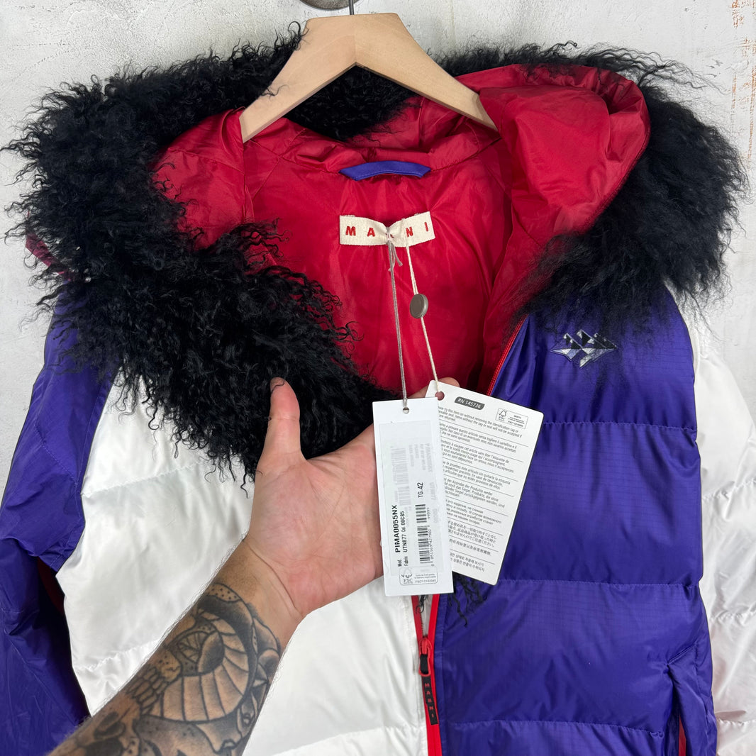 Marni Shearling Colorblocked Seam Down Jacket
